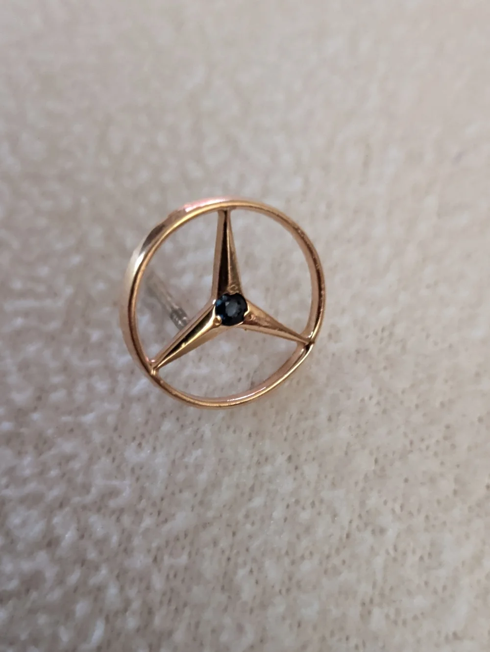 14k Mercedes Benz Gold-Tone Circular Propeller Tie Tack